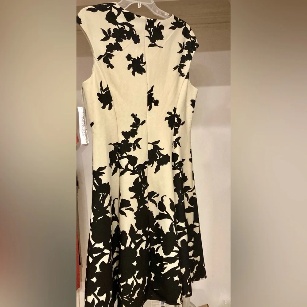 London Style Black and Cream Midi Dress - Picture 2 of 12